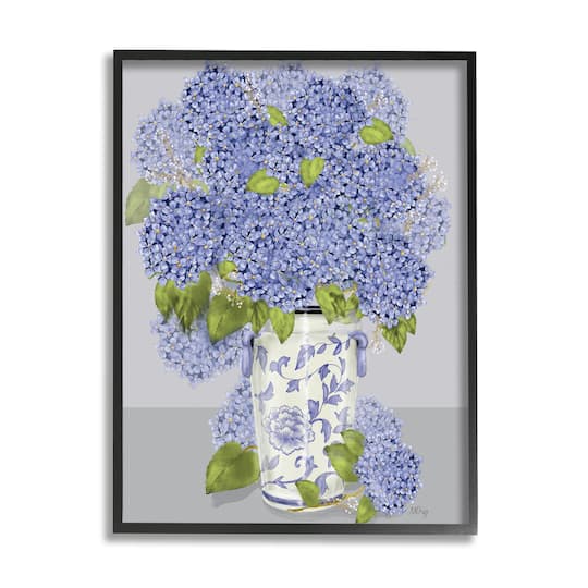 Stupell Industries Blushing Blue Hydrangeas in Vase Wall Art in Frame